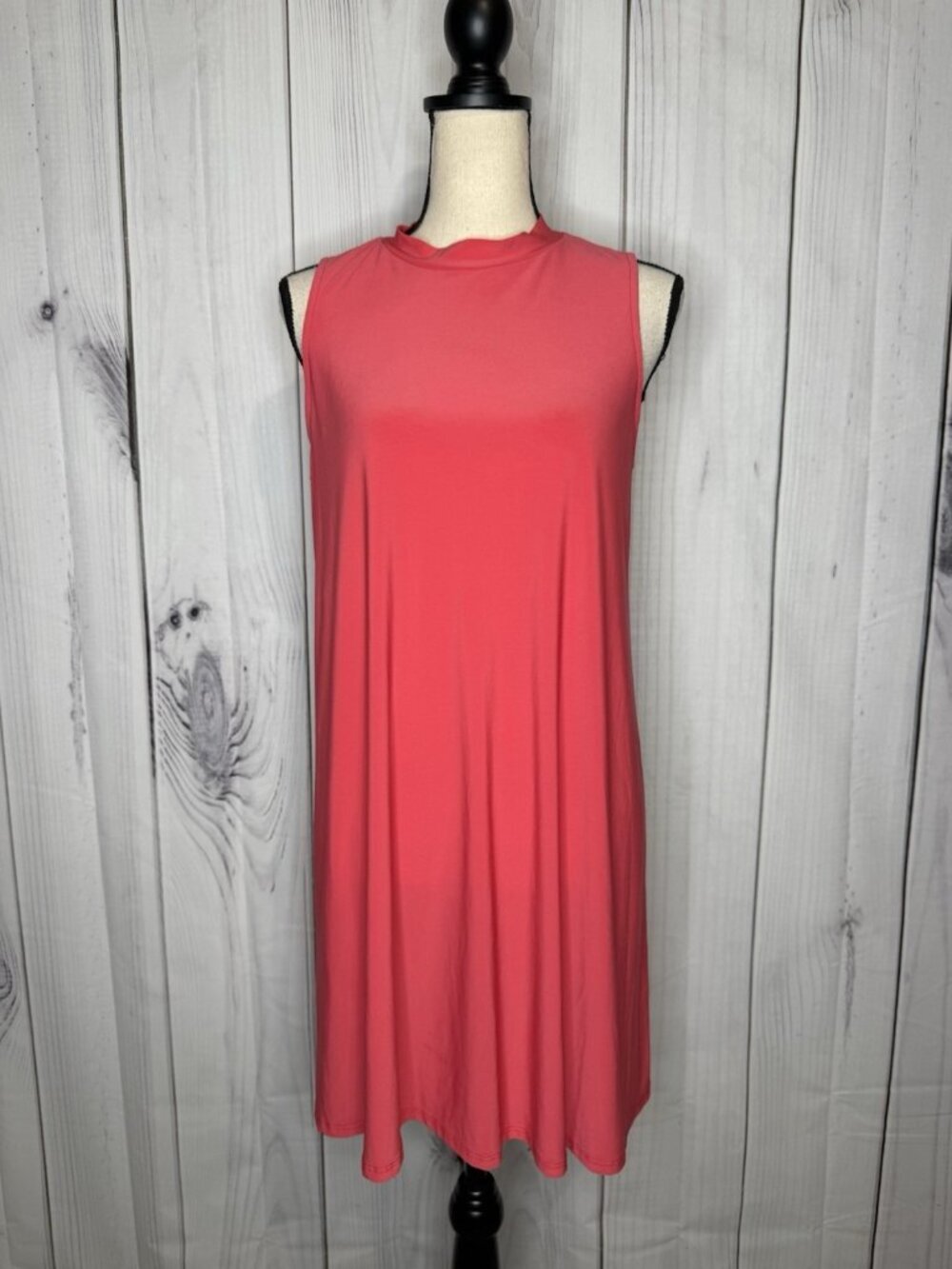 Annalee + Hope Dress Women's Sz Large Coral Pink Sleeveless A-Line Jersey